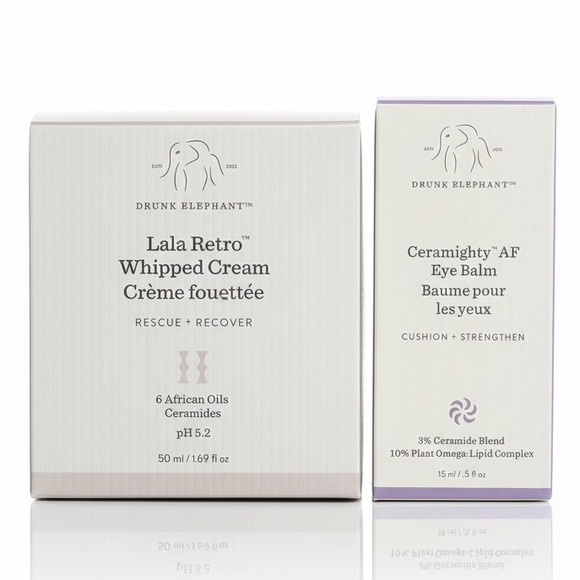 🆕 DRUNK ELEPHANT DUO - Lala Retro Whipped Cream and Ceramighty AF Eye Balm - Picture 2 of 4